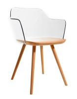 Стул PC-S097 прозрачный/бук. Фото №1