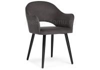 Стул Апри микровелюр графитовый / черный глянец фото Стул Апри микровелюр графитовый / черный глянец
