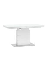 Стол обеденный Глазго раскладной 140-170*80 глянцевый белый