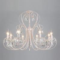 Подвесная люстра Eurosvet Alda 3305/8 белый с золотом/прозрачный хрусталь Strotskis фото Подвесная люстра Eurosvet Alda 3305/8 белый с золотом/прозрачный хрусталь Strotskis. Фото №1