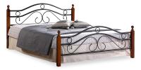 Кровать AT-803 дерево гевея/металл, 120*200 см (middle bed), красный дуб/черный