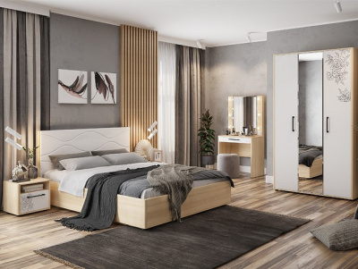 Зара Кровать 1.6 Люкс дуб сонома/белый. Фото