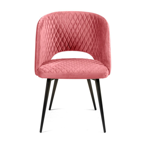 Стул Базель коралловый с прострочкой с черными ножками. Фото №8