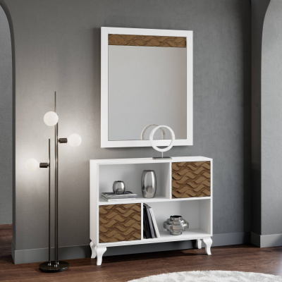 Узкая тумба NORA 3045.4 Blanco/Cedro фото Узкая тумба NORA 3045.4 Blanco/Cedro. Фото №2