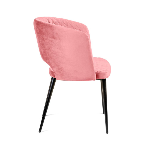 Стул Базель коралловый с прострочкой с черными ножками. Фото №9