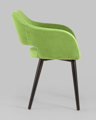 Стул с подлокотниками Саймон велюр травяной. Фото