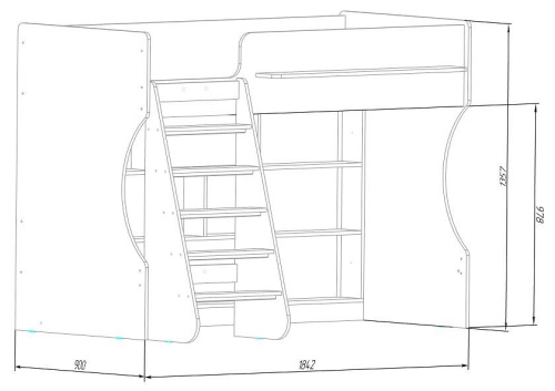 Кровать-чердак Р432-П Капризун 1, белый. Фото №5