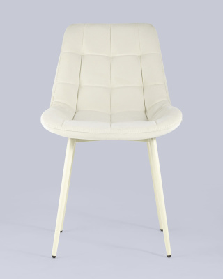 Стул Флекс велюр светло-бежевый кремовые ножки. Фото