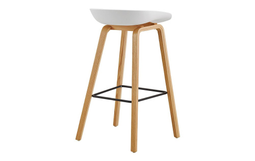 Стул барный BY003 белый бук/матовый черный металл. Фото №6