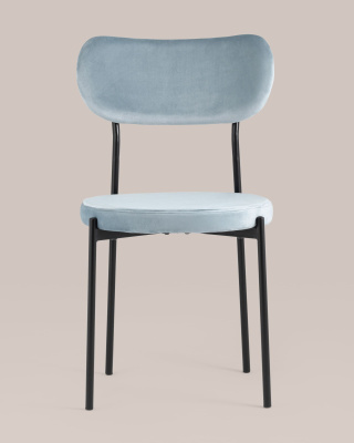 Стул Барбара велюр серо-голубой. Фото