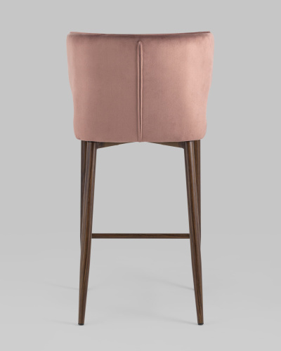 Стул полубарный Матео велюр пыльно-розовый ножки дерево. Фото №6