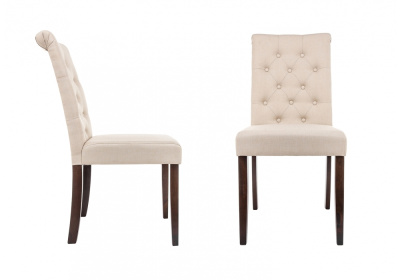 Стул деревянный Amelia dark walnut / fabric cream. Фото