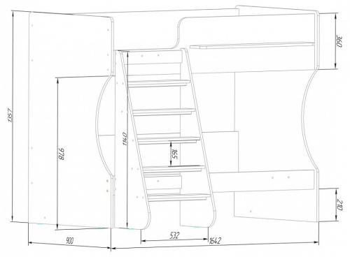 Кровать двухъярусная Р434 Капризун 3, зеленый. Фото №6