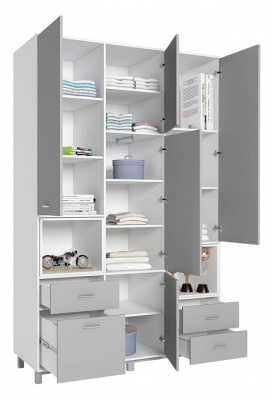 Шкаф комбинированный Polini kids Mirum 2335, белый. Фото №3