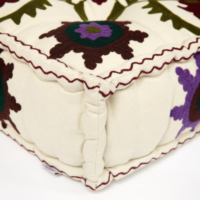 Модуль мягкий Secret De Maison MAHARAJA (mod. MA-106) cotton Kilim, 80х80х20см, белый с цветами фото Модуль мягкий Secret De Maison MAHARAJA (mod. MA-106) cotton Kilim, 80х80х20см, белый с цветами. Фото №2