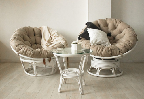 Кресло Папасан вращающийся 23/01В , цвет: белый фото Кресло Папасан вращающийся 23/01В , цвет: белый. Фото №6