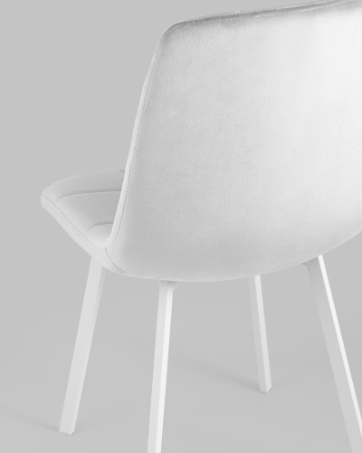 Стул Chilly велюр серебристый ножки белые. Фото №8