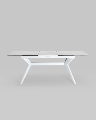 Стол обеденный Аркада раскладной 160-210*90 керамика светлая. Фото