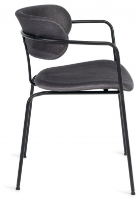 Кресло VAN HALLEN (mod. 2433S) ткань/металл, 54,5х53,5/76 см, высота до сиденья 46 см, серый/черный (поставляется по 2 шт). Фото №2