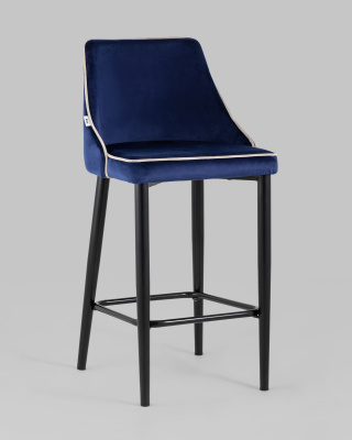 Стул полубарный Коби велюр синий. Фото
