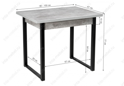 Стол деревянный Форли бетон / черный матовый фото Стол деревянный Форли бетон / черный матовый. Фото №2