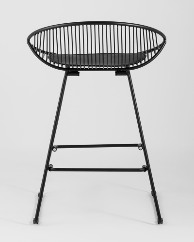 Стул полубарный UFO черный с черной подушкой. Фото №6