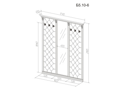 Вешалка с зеркалом Благо 5 Б 5.10-6. Фото №4