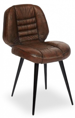 Стул Secret De Maison ZIPPO ( mod. M-19485) металл/кожа буйвола, 58х46х82см, коричневый (поставляется по 2 шт). Фото №1