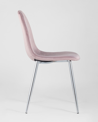 Стул Валенсия велюр розовый хромированные ножки. Фото №4