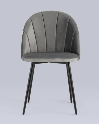 Стул Логан велюр серый. Фото