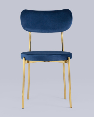 Стул Барбара велюр синий золотые ножки фото Стул Барбара велюр синий золотые ножки. Фото №5