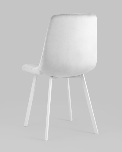 Стул Chilly велюр серебристый ножки белые. Фото №7