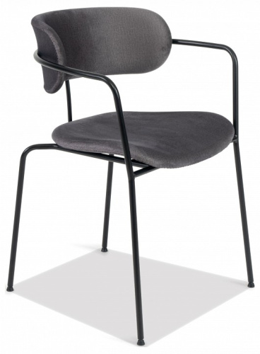 Кресло VAN HALLEN (mod. 2433S) ткань/металл, 54,5х53,5/76 см, высота до сиденья 46 см, серый/черный (поставляется по 2 шт). Фото №1