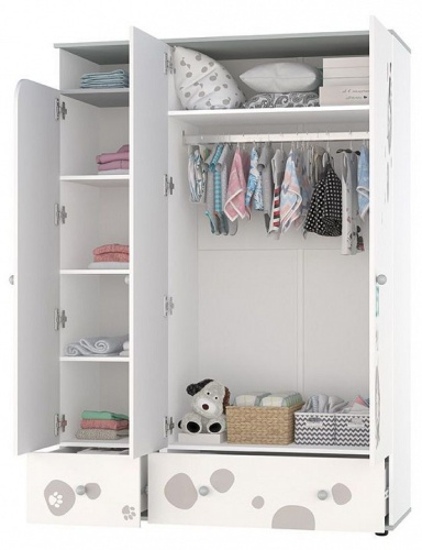 Шкаф платяной Polini Kids Disney Baby 101 Далматинец, белый. Фото №3