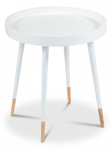 Столик NY-3262 дерево/мдф, D46х48,5см, белый фото Столик NY-3262 дерево/мдф, D46х48,5см, белый. Фото №1