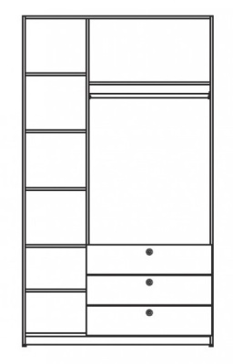 Шкаф трехдверный с тремя выдвижными ящиками Силуэт. Фото