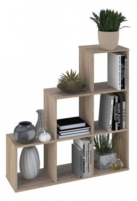 Стеллаж Polini Home Smart, древесина коричневая светлая дуб. Фото №4