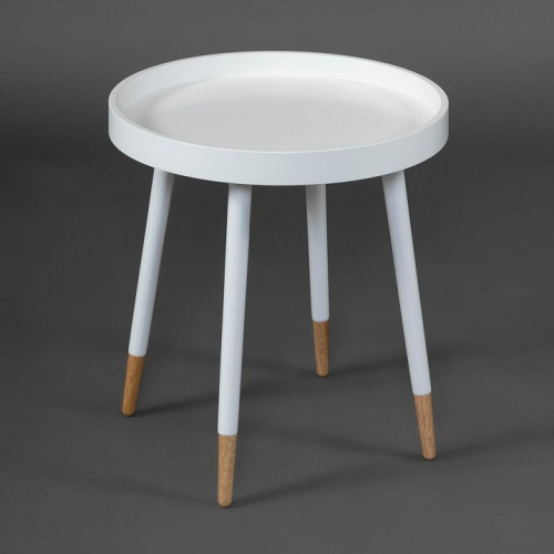 Столик NY-3262 дерево/мдф, D46х48,5см, белый фото Столик NY-3262 дерево/мдф, D46х48,5см, белый. Фото №2