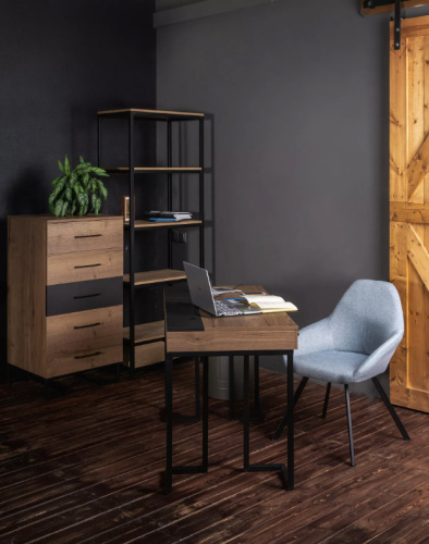 Комод с 5 ящиками Loft Дуб табак/Графит. Фото №10