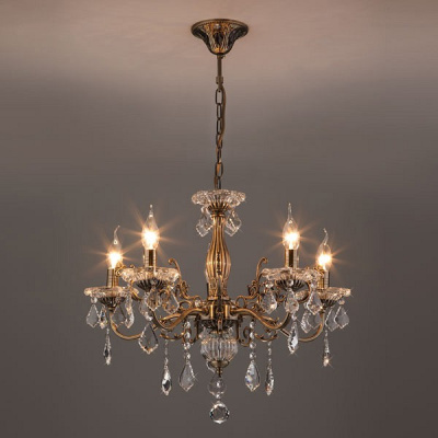 Подвесная люстра Eurosvet Elisha 3281/5 античная бронза/прозрачный хрусталь Strotskis фото Подвесная люстра Eurosvet Elisha 3281/5 античная бронза/прозрачный хрусталь Strotskis. Фото №2