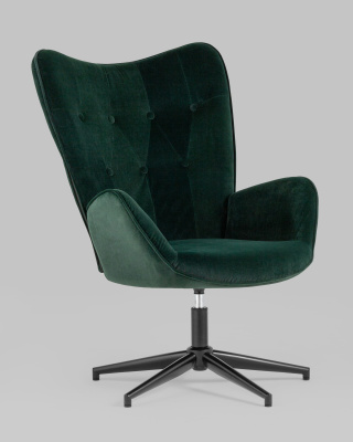 Кресло Филадельфия велюр изумрудный ножка черная. Фото №3