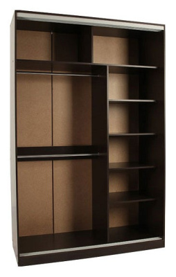 Шкаф-купе Гранд 7-600 розы (полки слева) венге фото Шкаф-купе Гранд 7-600 розы (полки слева) венге. Фото №2