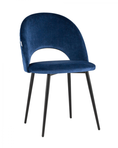 Стул Меган велюр с ромбами синий. Фото №1