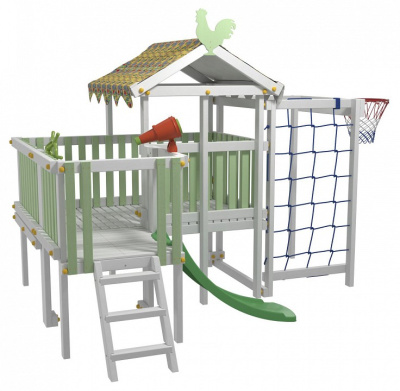 Комплекс игровой ДК10Б, бирюзовый, серый. Фото