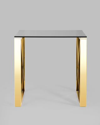 Журнальный стол 55*55 КРОСС золото стекло smoke фото Журнальный стол 55*55 КРОСС золото стекло smoke. Фото №4