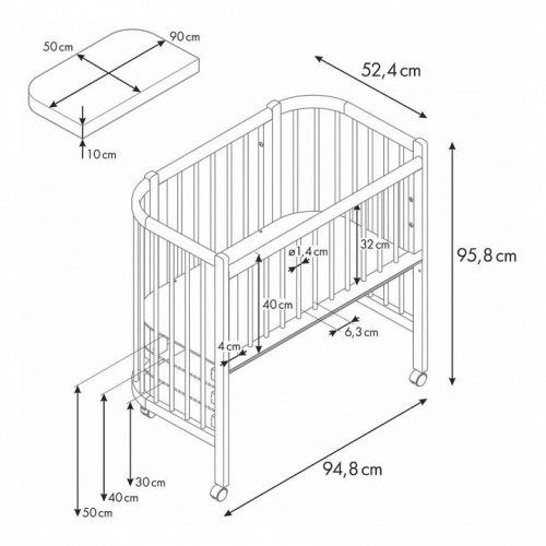 Кроватка Polini kids Simple 105, белый. Фото №10