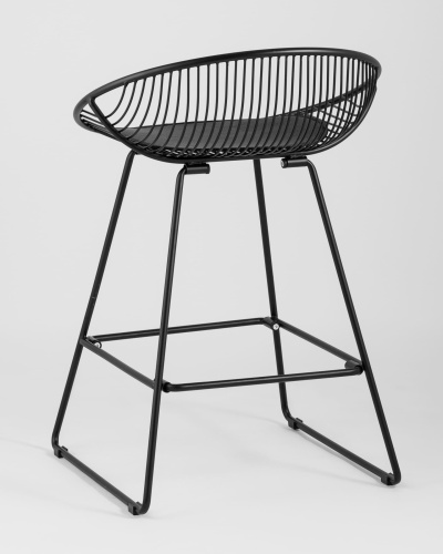 Стул полубарный UFO черный с черной подушкой. Фото №7