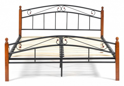 Кровать AT-8077 Wood slat base дерево гевея/металл, 160*200 см (Queen bed), красный дуб/черный фото Кровать AT-8077 Wood slat base дерево гевея/металл, 160*200 см (Queen bed), красный дуб/черный. Фото №2