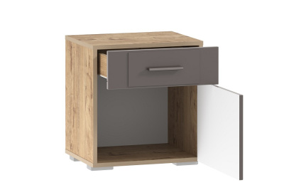 Тумба прикроватная Livorno НМ 013.62 Софт Графит, Дуб бунратти. Фото