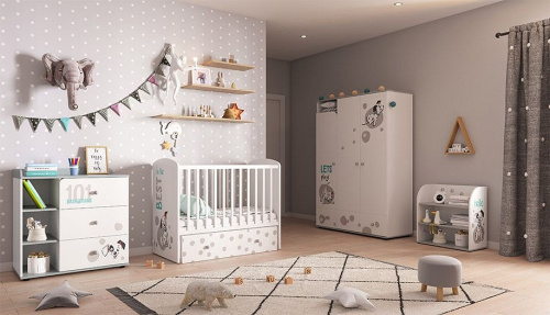 Шкаф платяной Polini Kids Disney Baby 101 Далматинец, белый. Фото №6